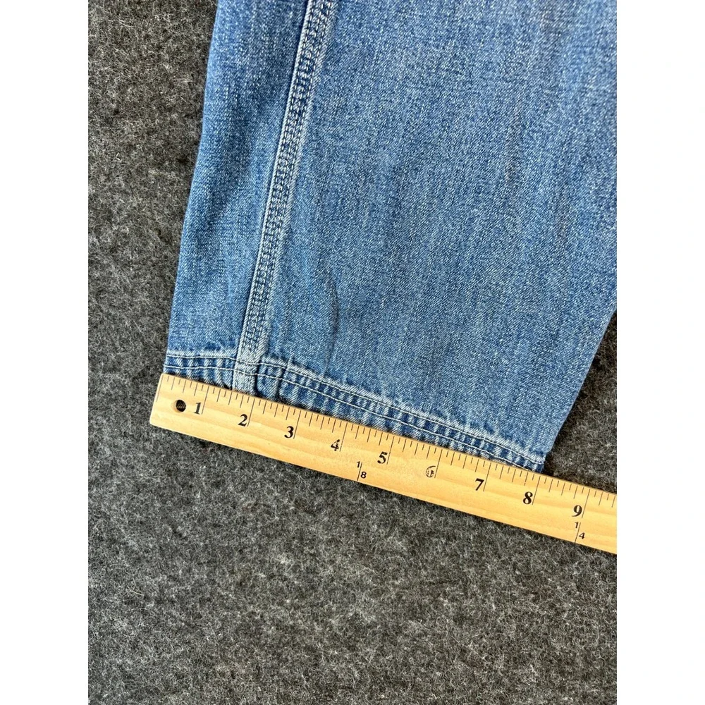 Vintage 90s OshKosh Bgosh Kids Cargo Jeans Blue Denim Wide Leg Faded Size 7X